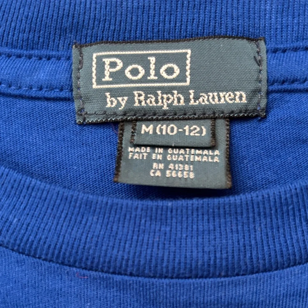 Ralph Lauren Royal Blue Shirt with Red Emblem and Polo Ralph Lauren on Sleeve